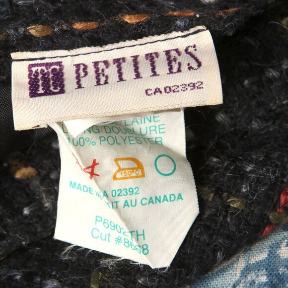 Vintage TC Petites Wool Blend Plaid Skirt Knee Length Black Red Yellow Pencil - Picture 7 of 13